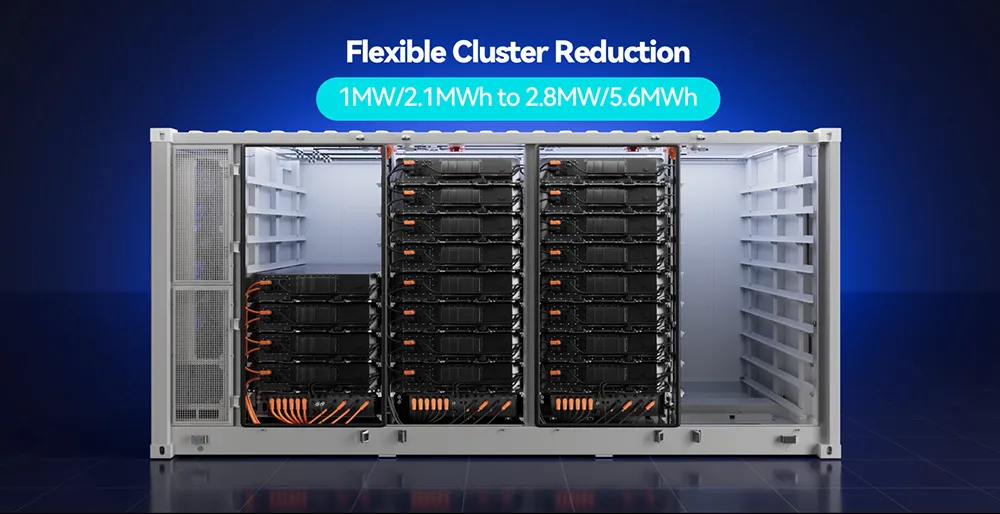 STAR X flexible cluster reduction from 1 MW and 2.1 MWh to 2.8 MW and 5.6 MWh